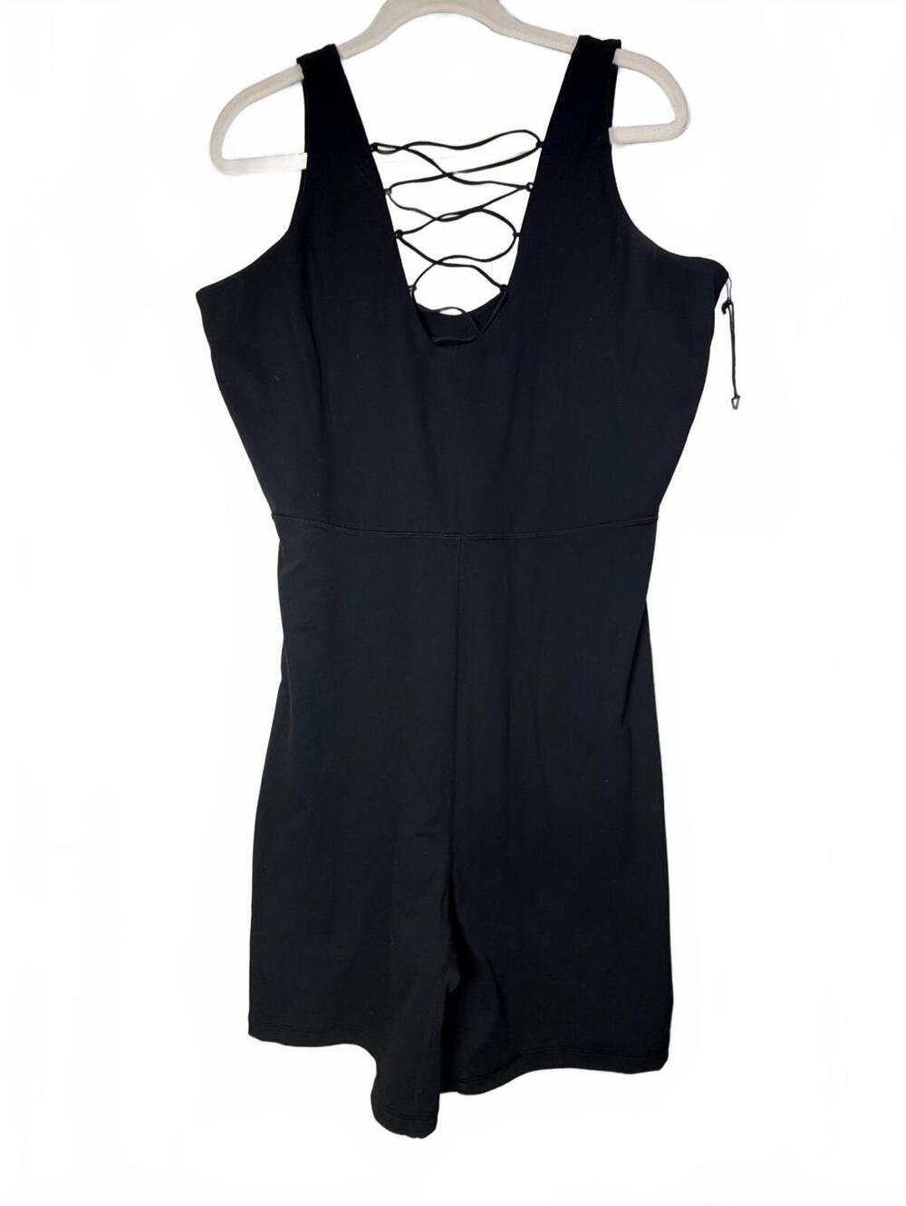 WeWoreWhat Black Lace Up Sleeveless Romper Jumpsuit Athleisure XL